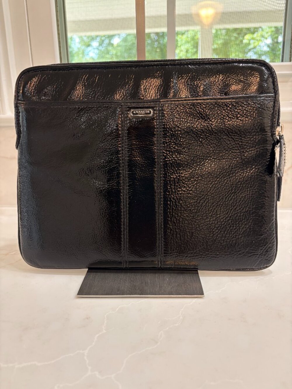 Coach Black Patent Leather IPad/Tablet Sleeve